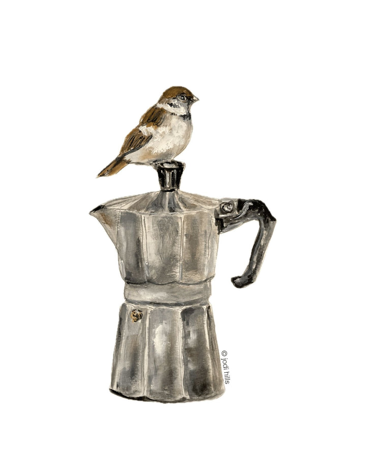 coffee bird sticker