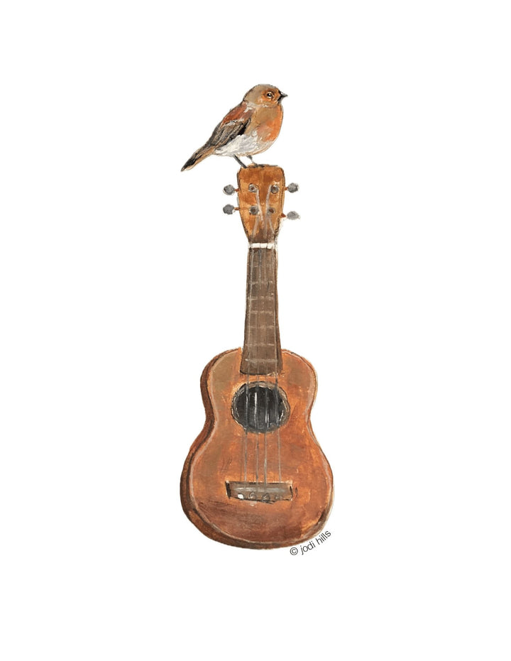 guitar bird sticker