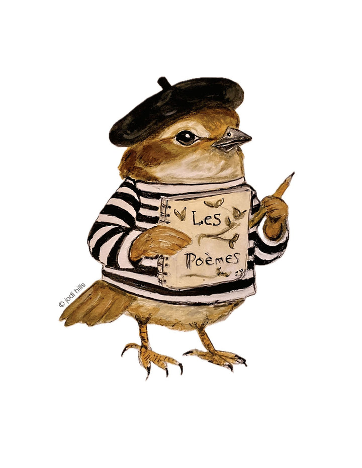 poet bird sticker