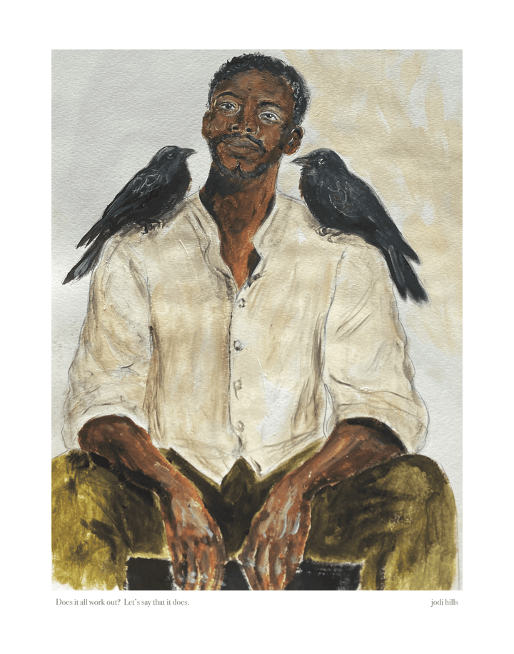 man and crows