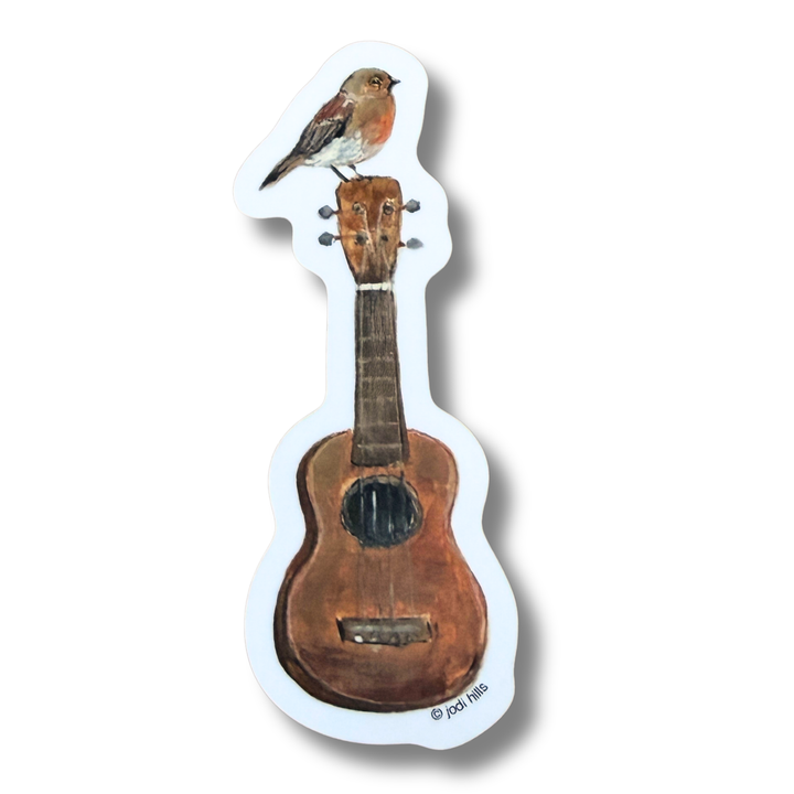 guitar bird sticker
