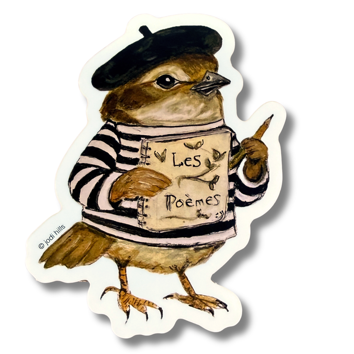 poet bird sticker