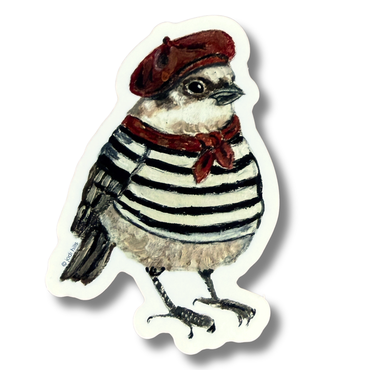 red beret bird sticker