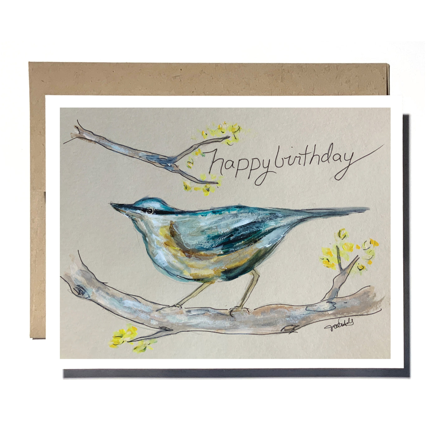 happy birthday long blue bird