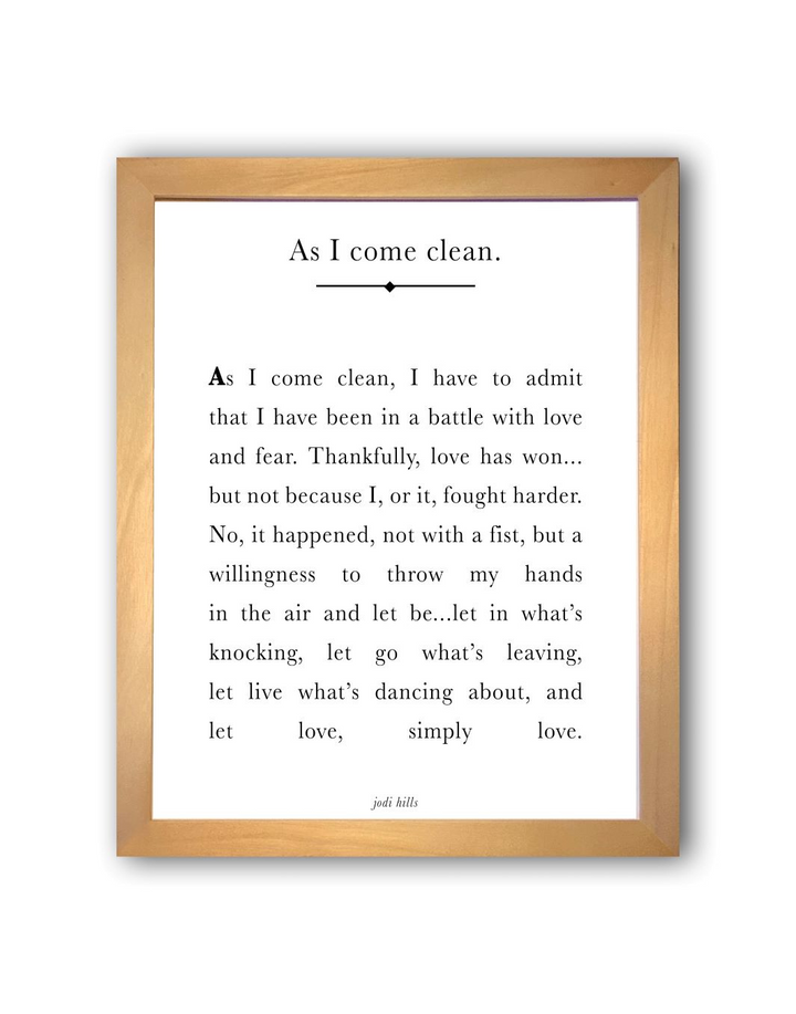 as i come clean