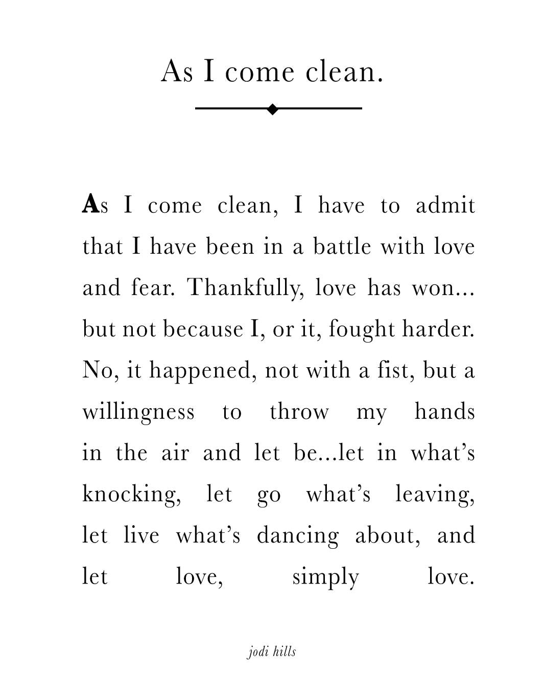 as i come clean