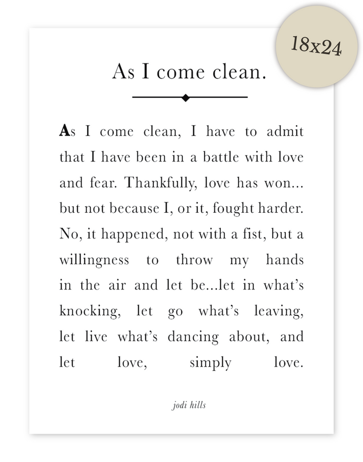 as i come clean - printable
