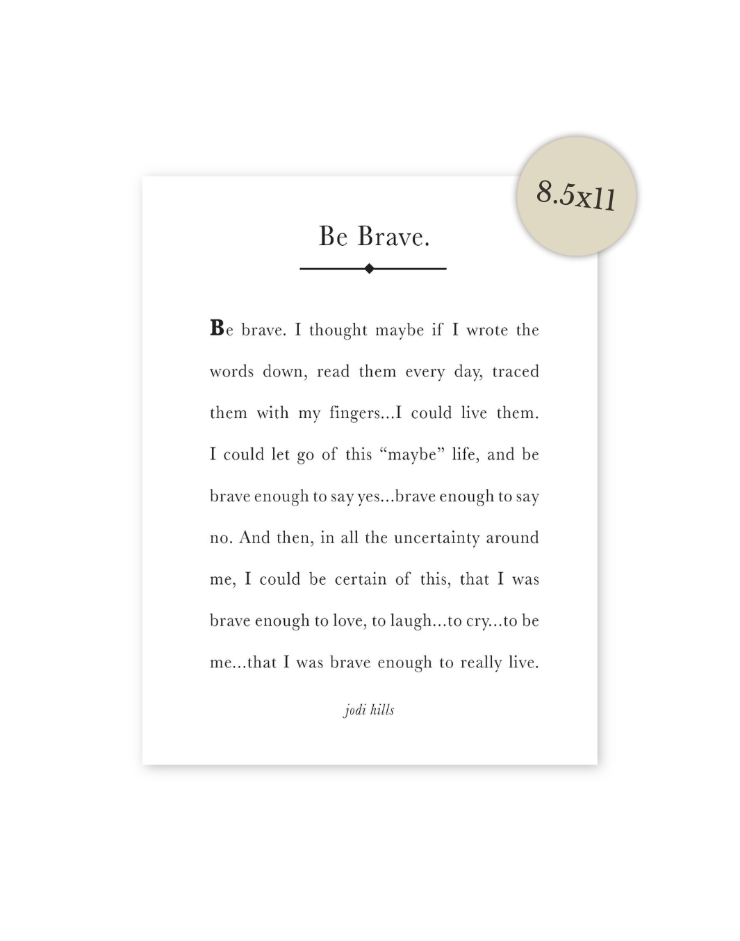 be brave - printable