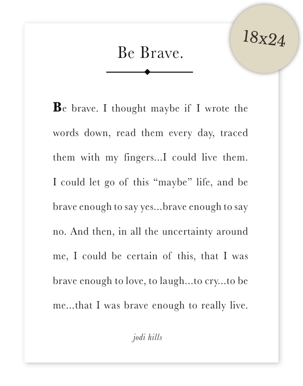 be brave - printable
