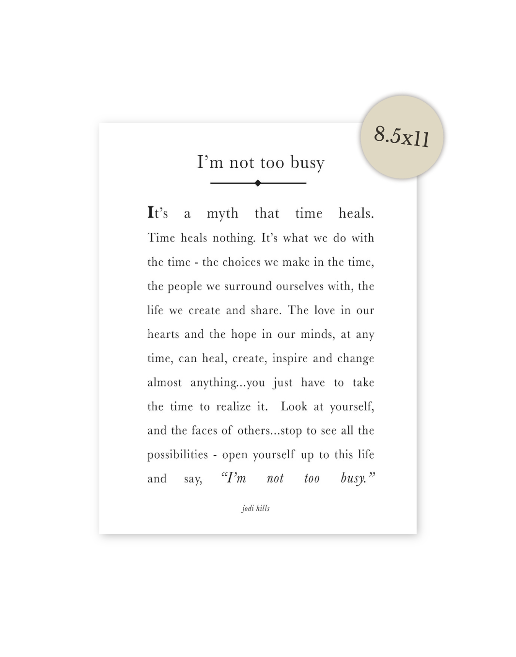 i'm not too busy - printable
