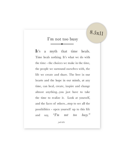 i'm not too busy - printable