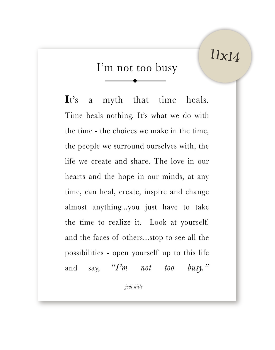 i'm not too busy - printable