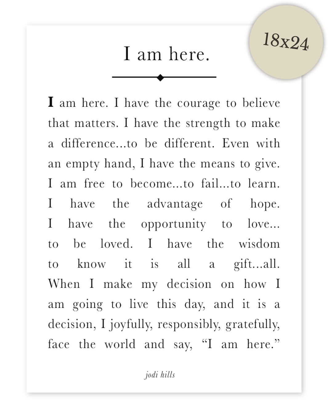 i am here - printable