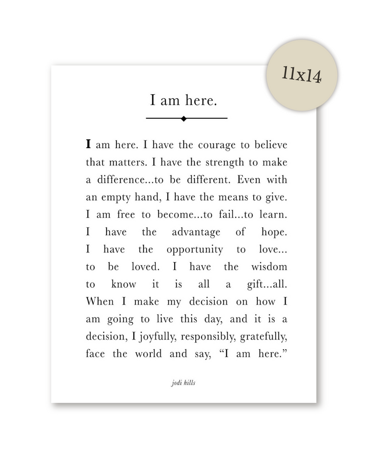 i am here - printable