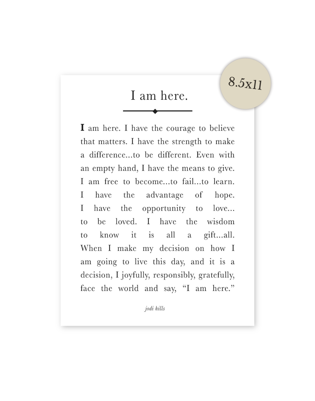 i am here - printable