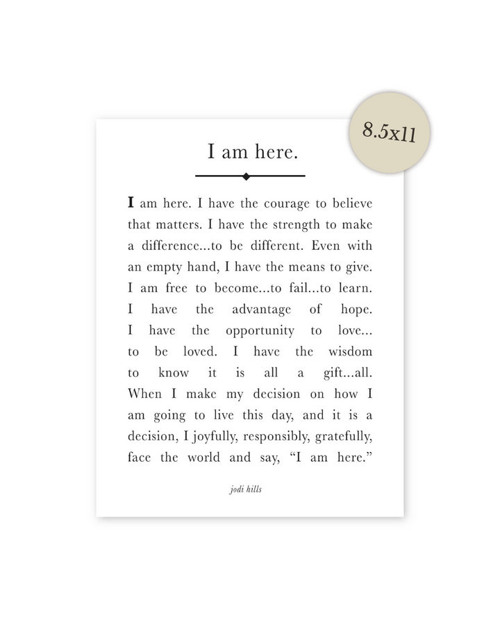 i am here - printable