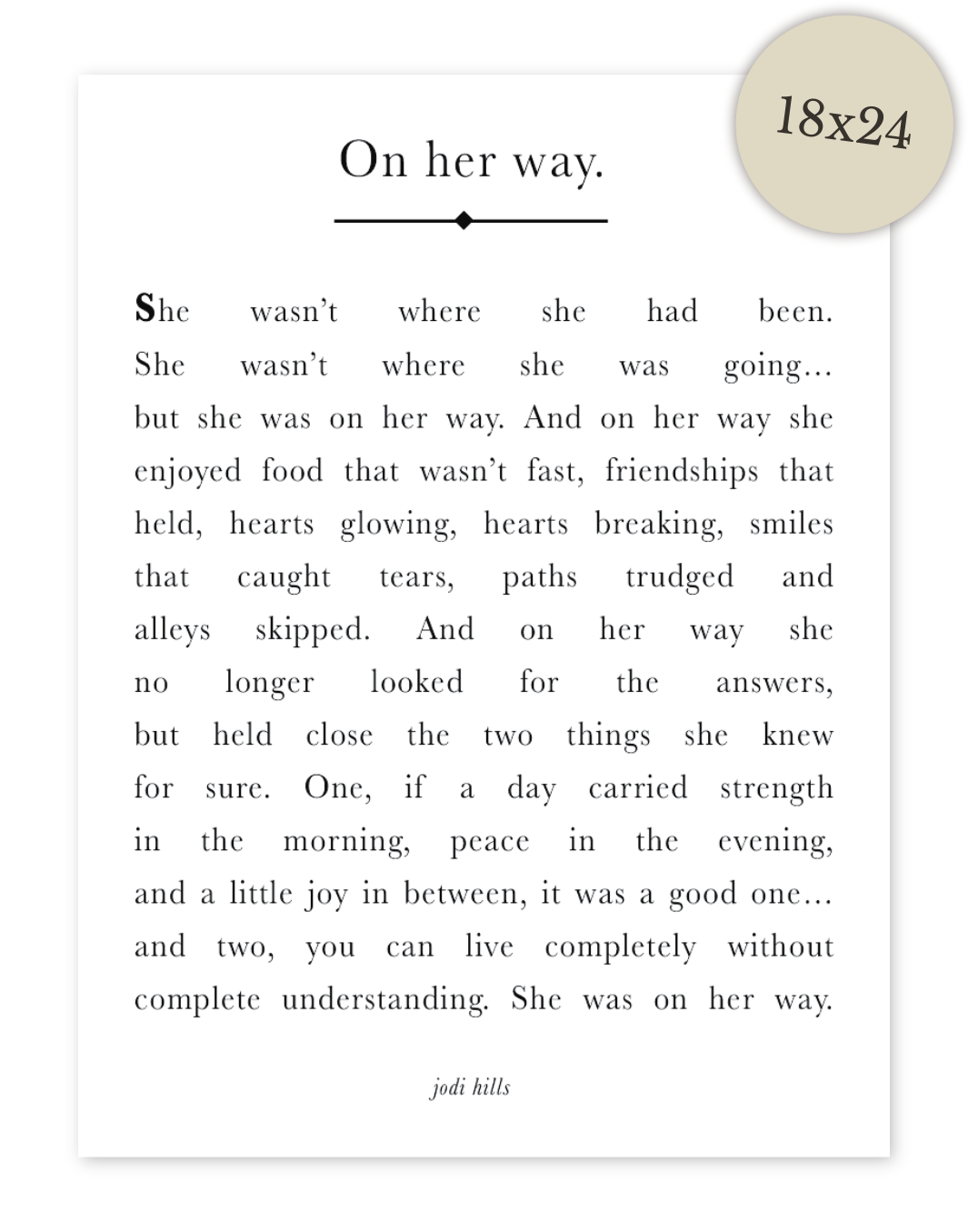on her way long - printable