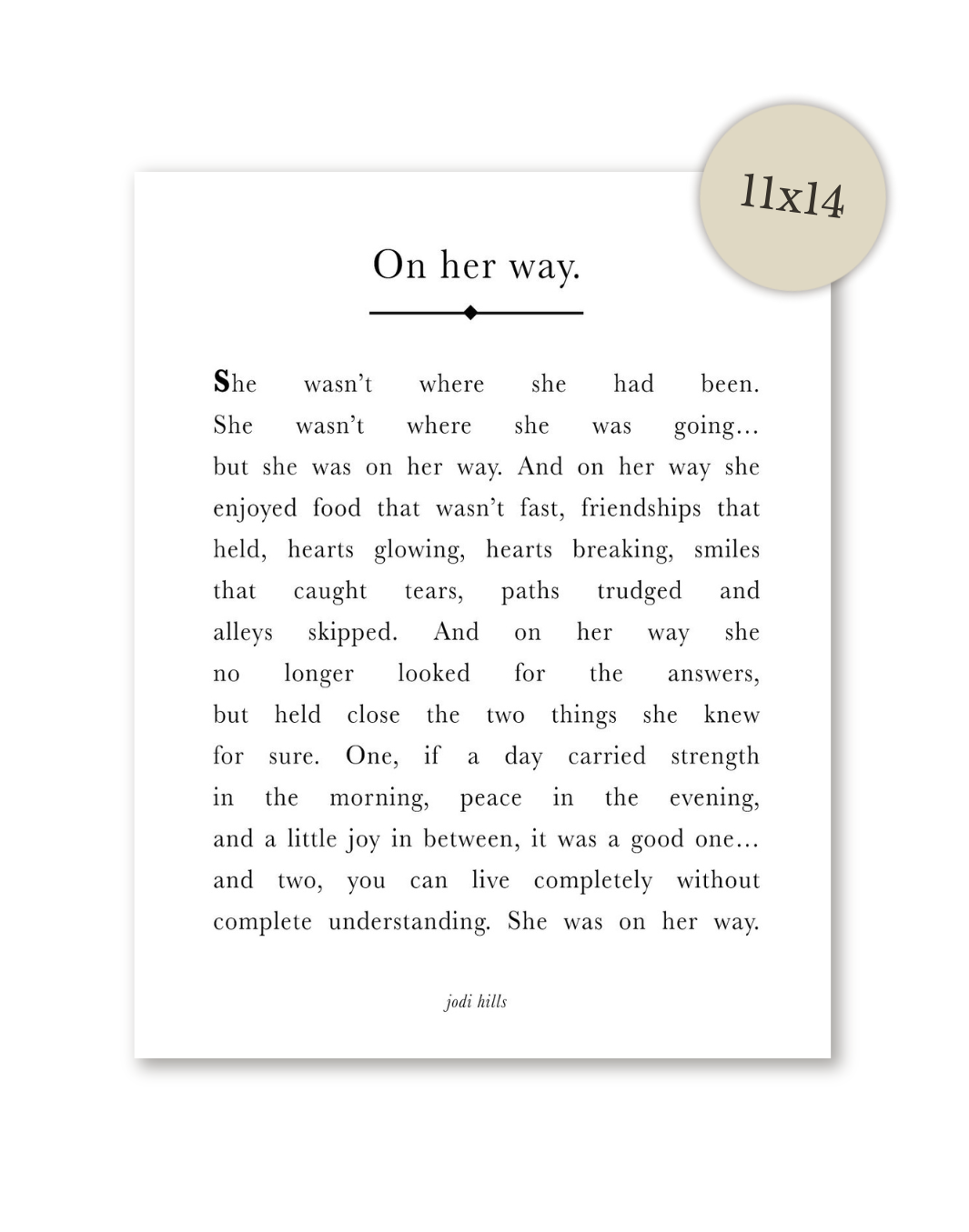 on her way long - printable