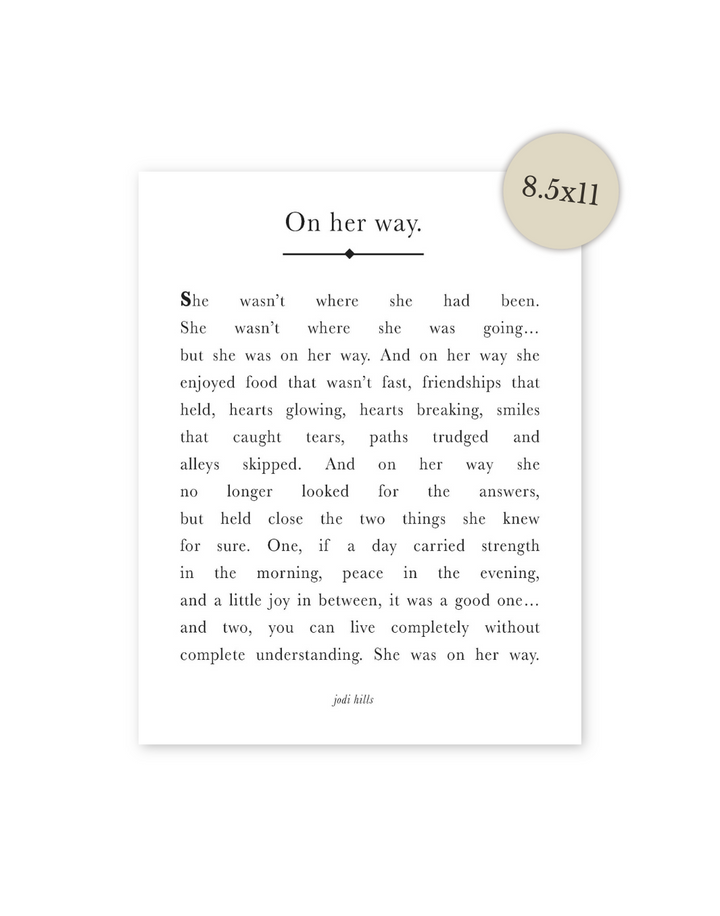 on her way long - printable