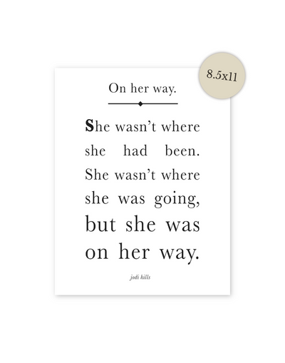 on her way short - printable