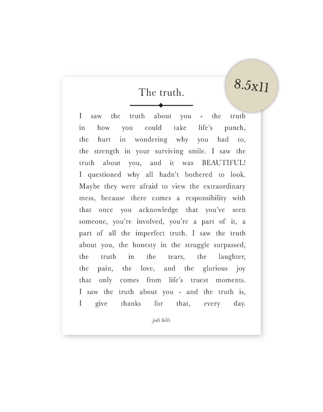 the truth - printable