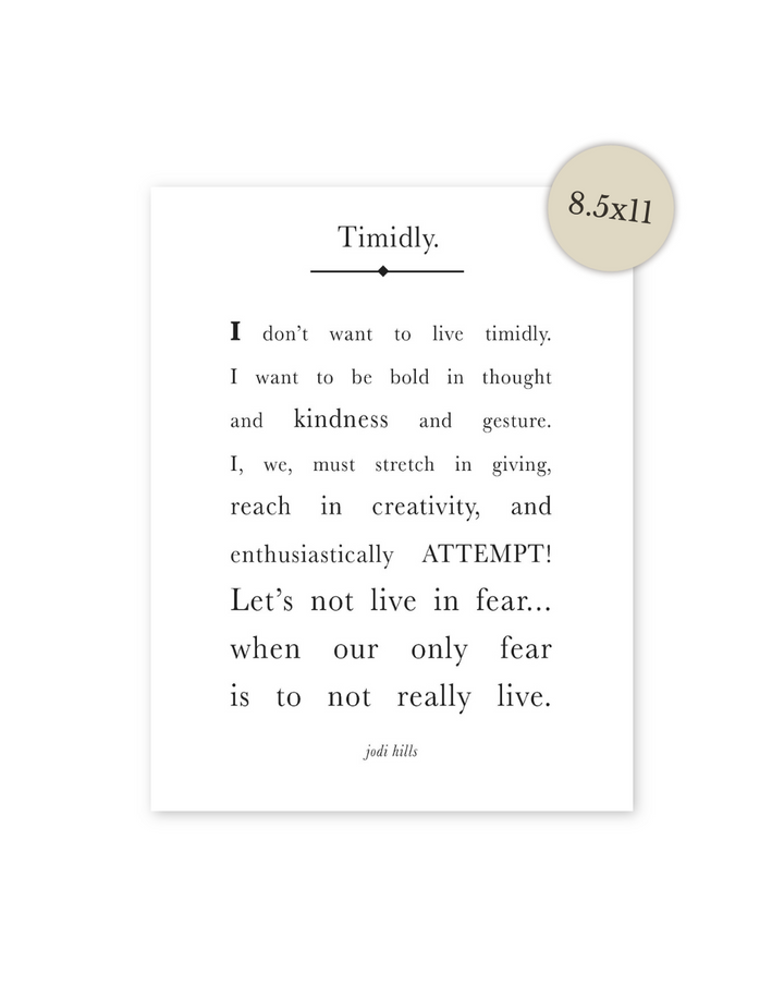 timidly - printable