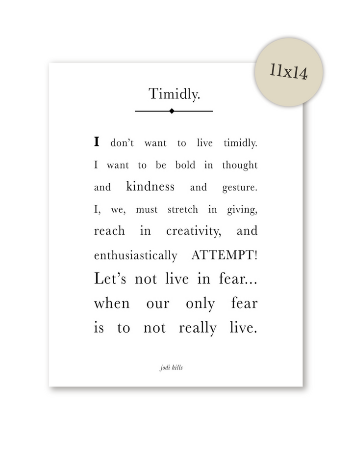 timidly - printable