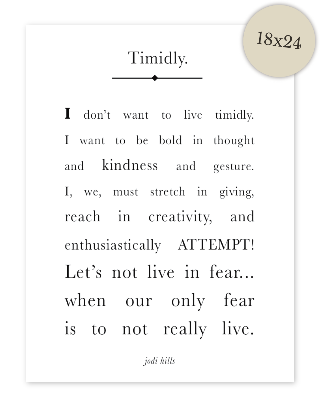 timidly - printable