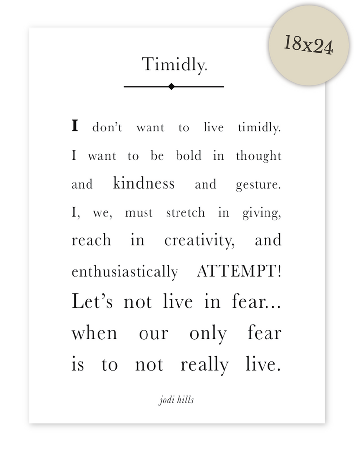 timidly - printable