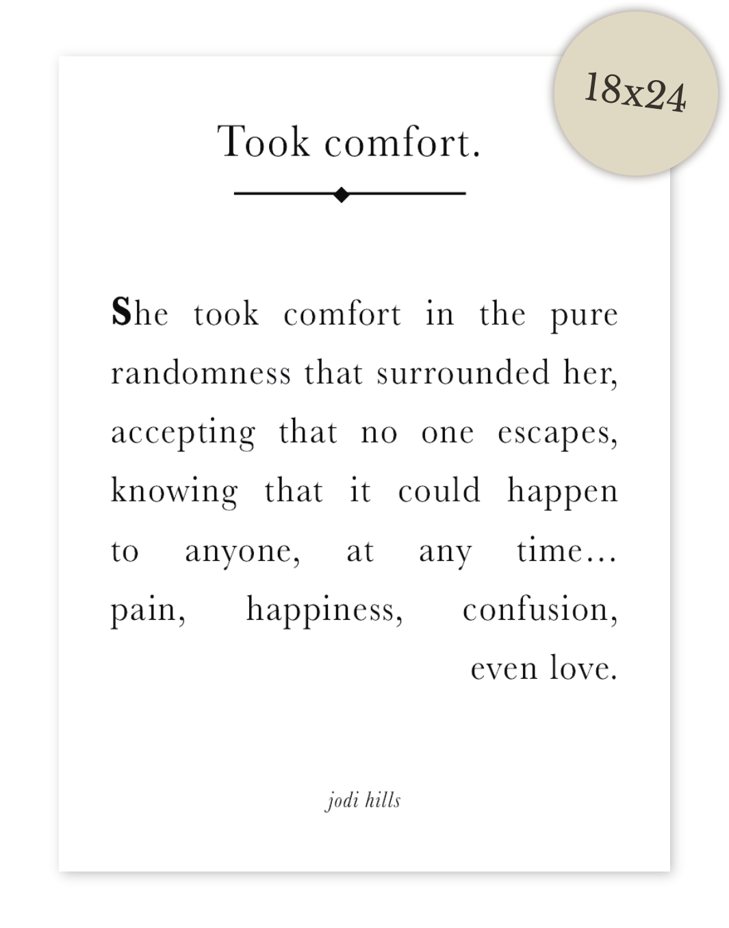 took comfort - printable